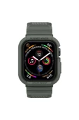 Spigen Apple Watch 45mm (Seri 9/8/7) Kılıf & Kordon Kayış Rugged Armor Pro Charcoal Gray - ACS00819 - 3
