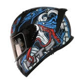 MTS M-201 MYTY BLUE GÜNEŞ VİZÖRLÜ KASK (SİYAH CAMLI) - 1