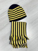 Taraftar Atkı Bere Sarı Lacivert - 1