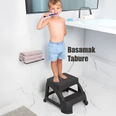 Porsima AK-642 Basamaklı Tabure Mutfak Merdiveni Katlı Basamak Merdiven Tabure Çocuk Merdiveni Antrasit - 1