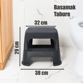 Porsima AK-642 Basamaklı Tabure Mutfak Merdiveni Katlı Basamak Merdiven Tabure Çocuk Merdiveni Antrasit - 4
