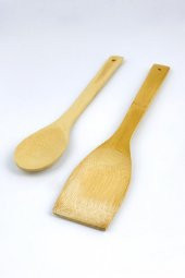 Bambu Spatula ve Bambu Servis Kaşığı 2li Set - 2