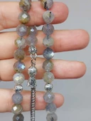 Labradorit Taşı Üst Segment Faset Kesim 33lük Tesbih 7.5mm (53080) thumbnail 2