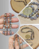 Labradorit Taşı Üst Segment Faset Kesim 33lük Tesbih 7.5mm (53080) thumbnail 1