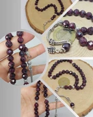 Lal (Granat) (Garnet) Taşı Üst Segment Faset Kesim 33lük Tesbih 8mm (42515) thumbnail 1