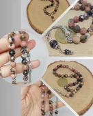 Rodonit Taşı Üst Segment Faset Kesim 33lük Tesbih 8mm (53078) thumbnail 1