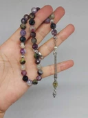 Turmalin Taşı Karışık Renkler Üst Segment Faset Kesim 33lük Tesbih 8mm (36530) thumbnail 5