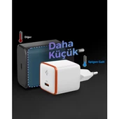 30W USB-C Ultra Mini Hızlı Şarj Aleti Samsung PPS / Isı Düşürücü GaN Destekli Akım Korumalı Güç Adaptörü iPhone & Android & iPad & MacBook Type-C White - ACH08449 - 8