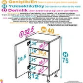 Modilayn SÖKE Küçük Alanlar İçin Akıllı Çözümler 40x75x32,5 cm’ lik 1 Kapaklı 4 Göz Raf Dolap thumbnail 4