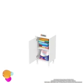Modilayn SÖKE Küçük Alanlar İçin Akıllı Çözümler 40x75x32,5 cm’ lik 1 Kapaklı 2 Göz Raf Dolap - 6