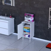 Modilayn SÖKE Küçük Alanlar İçin Akıllı Çözümler 40x75x32,5 cm’ lik 1 Kapaklı 3 Göz Raf Dolap - 1