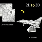 DIY 3D Metal Puzzle Bulmaca Air Force J-10B Savaş Uçak 43 Parça 14+ yaş üstü Hediyelik model - 4