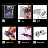 DIY 3D Metal Puzzle Bulmaca Alman Volkswagen Kübelwagen 65 Parça 14+ yaş üstü Hediyelik model - 6