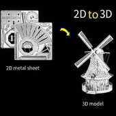 DIY 3D Metal Puzzle Bulmaca HOLLANDA YEL DEĞİRMENİ 14+ yaş üstü Hediyelik model - 6