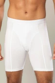 Erdem Erkek Pamuk Elastan Uzun Boxer 1416 - 6 Adet  Beyaz XL - 2