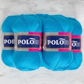 Polosu Lüks Patik El Örgü İpi 301 Cam Mavisi ( 5 Adet ) - 2