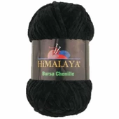 Himalaya Bursa Chenille Kadife Örgü İpi ( 100 Gram ) Siyah - 1