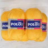 Polosu Lüks Patik El Örgü İpi 384 Koyu Sarı ( 5 Adet ) - 3