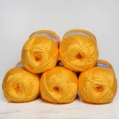 Polosu Lüks Patik El Örgü İpi 384 Koyu Sarı ( 5 Adet ) - 4
