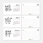 Dört Mevsim Çizgi Resimli Sevimli Çocuklar Takvimi, İlkbahar Yaz Sonbahar Kış Takvimi, Masa Takvimi thumbnail 4