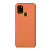 Galaxy A21S ile Uyumlu Cappy Silikon Kılıf Turuncu - 1