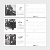 2025 Atatürk Takvimi, Atatürk Masa Takvimi, 2025 Takvim - Gri Renk - 6