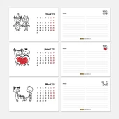 Dört Mevsim Çizgi Resimli Sevimli Çocuklar Takvimi, İlkbahar Yaz Sonbahar Kış Takvimi, Masa Takvimi thumbnail 3