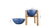 Bitki Tasarımı Ev Dekorasyon Lacivert Granit Aranjman Sunumluk Toprak Saksı Ayaksız Ve 4 Ayaklı İkili Set 20 Cm Çap - 2