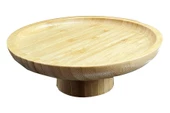 Bambu Ayaklı Servis Tabağı 17 CM Mini İkramlık Sunumluk - 1