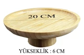 Bambu Ayaklı Servis Tabağı 15/20 CM Mini İkramlık Sunumluk - 3