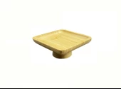 Bambu Ayaklı Servis Tabağı 20 CM Mini İkramlık Sunumluk - 1
