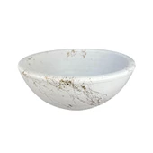 Bitki Tasarımı Ev Dekorasyon Beyaz Üzeri Gold Mermer Efektli Aranjman Sunumluk Toprak Saksı 20 Cm Çap - 4