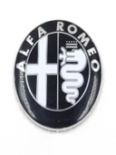 ALFA ROMEO ÖN ARKA LOGO 1 TAKIM JANT LOGO 1 ADET DİREKSİYON LOGO TAKIMI (SİYAH-GÜMÜŞ) thumbnail 2