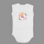 Kalpli Kedi Baskılı Bebek Çıtçıtlı Body Uzun Kısa Kolsuz Mnk00684 thumbnail 10