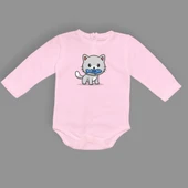 Balıklı Kedi Baskılı Bebek Çıtçıtlı Body Uzun Kısa Kolsuz Mnk00685 - 2