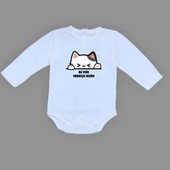 Minnoş Kedi Baskılı Bebek Çıtçıtlı Body Uzun Kısa Kolsuz M00688 - 3