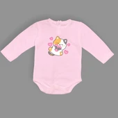 Kalpli Kedi Baskılı Bebek Çıtçıtlı Body Uzun Kısa Kolsuz Mnk00684 thumbnail 2