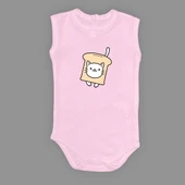 Ekmek Kedi Baskılı Bebek Çıtçıtlı Body Uzun Kısa Kolsuz MNK00686 thumbnail 10