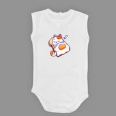 Uyuyan Kedi Baskılı Bebek Çıtçıtlı Body Uzun Kısa Kolsuz Mnk682 - 1