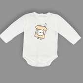 Ekmek Kedi Baskılı Bebek Çıtçıtlı Body Uzun Kısa Kolsuz MNK00686 thumbnail 2