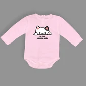 Minnoş Kedi Baskılı Bebek Çıtçıtlı Body Uzun Kısa Kolsuz M00688 - 2
