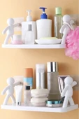 Banyo Mutfak Organizer Şampuan Kozmetik Baharat Kavanoz Düzenleyici Yapışkanlı Raf Çöp Adam 1 AD - 3