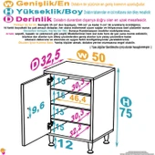 Modilayn SÖKE Küçük Alanlar İçin Akıllı Çözümler 50x75x32,5 cm’ lik 1 Kapaklı 4 Göz Raf Dolap - 4