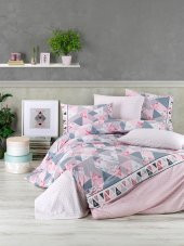 BEGENALHOME Ranforce Light Gitana Pembe Nevresim Takımı Çift Kişilik - 1