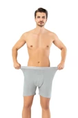 Erdem Erkek Pamuk Elastan Uzun Boxer 1470 - 6 Adet  Gri 3XL thumbnail 3