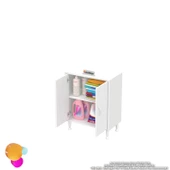 Modilayn SÖKE Küçük Alanlar İçin Akıllı Çözümler 55x75x32,5 cm’ lik 2 Kapaklı 2 Göz Raf Dolap thumbnail 6