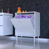 Modilayn SÖKE Banyo İçin Sihirli Kutu 55x75x32,5 cm’ lik 1 Göz Sepet Hazneli Mini Banyo Dolabı thumbnail 2