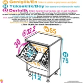 Modilayn SÖKE Banyo İçin Sihirli Kutu 55x75x32,5 cm’ lik 1 Göz Sepet Hazneli Mini Banyo Dolabı thumbnail 4