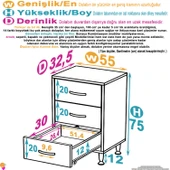 Modilayn SÖKE 3'lü Çekmece Banyo Dolabı 55x75x32,5 cm’ lik Çok Yönlü Çekmecelerle Daha Düzenli thumbnail 4