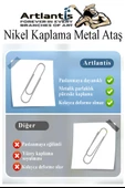 Metal Ataş No 3 28mm 500 lü 1 Paket Nikel Kaplama Metal Ataç Dayanıklı Paslanmaz 20 Sayfa Kapasiteli Ofis Okul Büro - 4